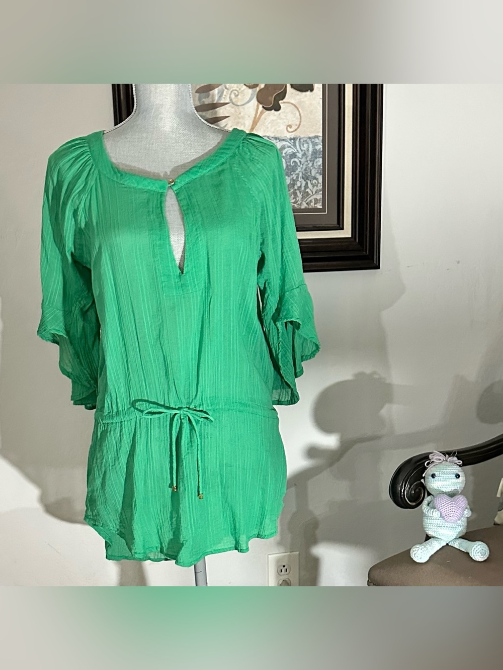 ViX Swimwear Sprite Chemise Tunic Dress Kelly Green - Picture 2 of 6